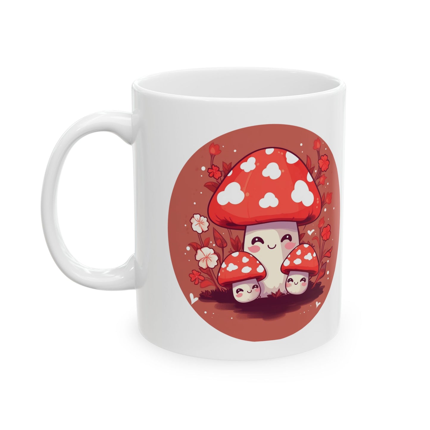 Cute Mushroom Ceramic Mug, (11oz, 15oz)