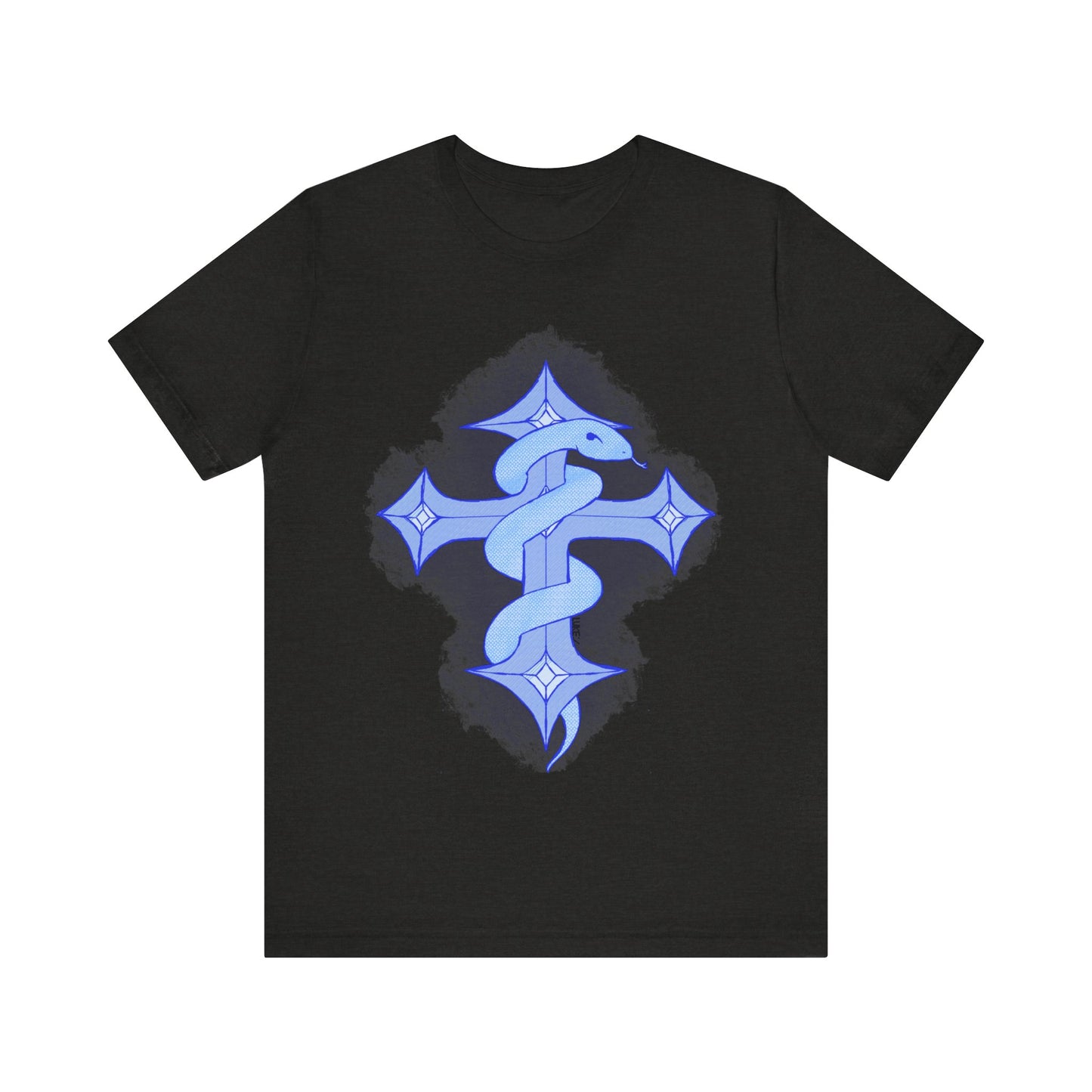 Snake on Cross-Light. Unisex Jersey Short Sleeve Tee