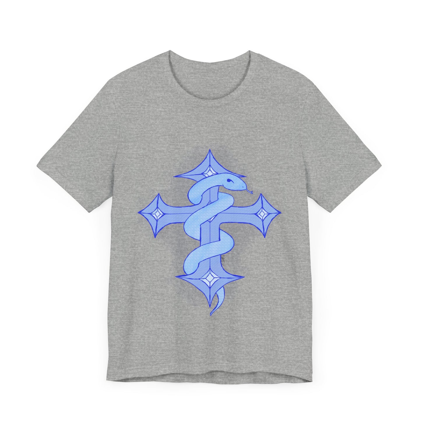Snake on Cross-Light. Unisex Jersey Short Sleeve Tee
