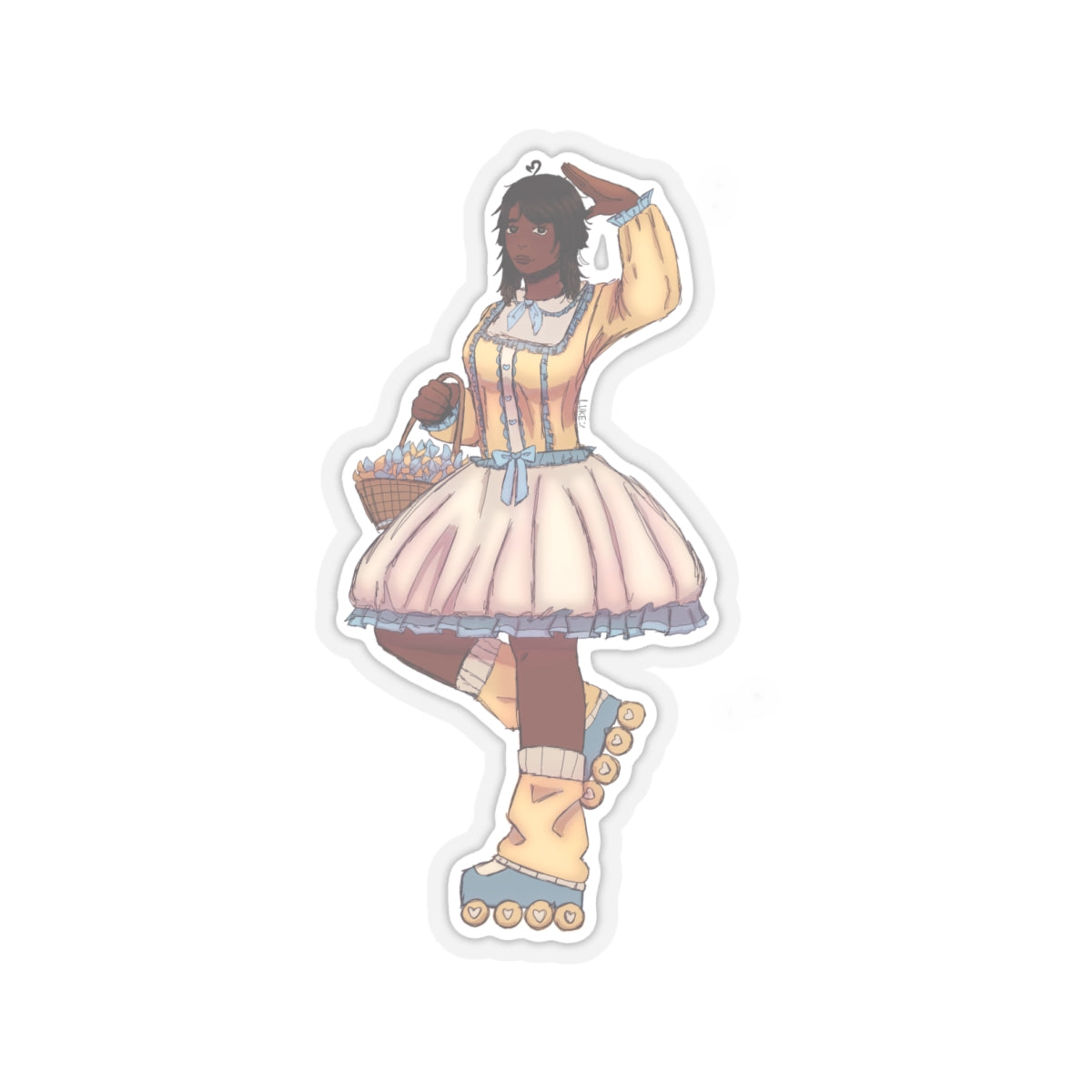 Cottagecore Roller skater Kiss-Cut Stickers