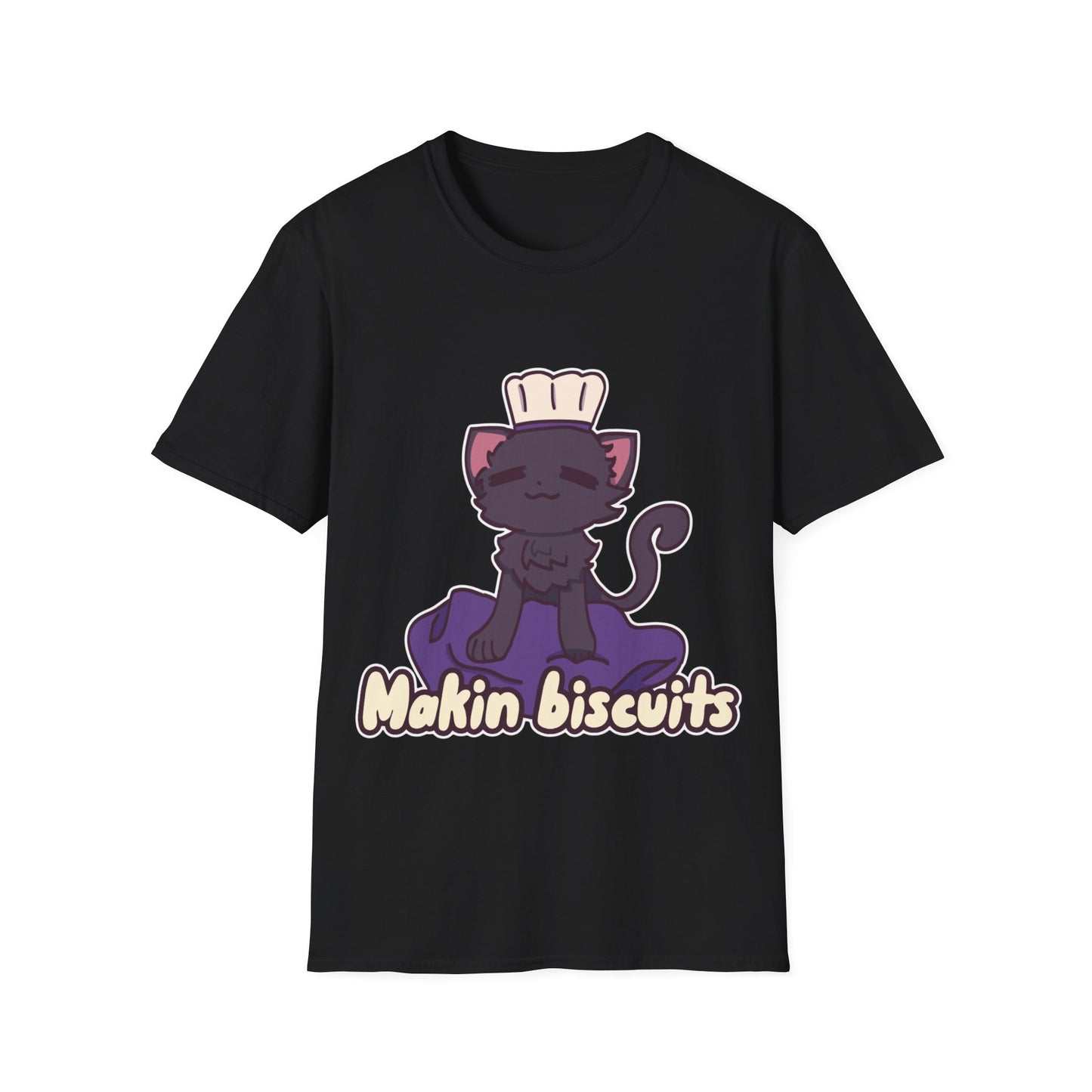 Makin' Biscuits- Black. Unisex Softstyle T-Shirt