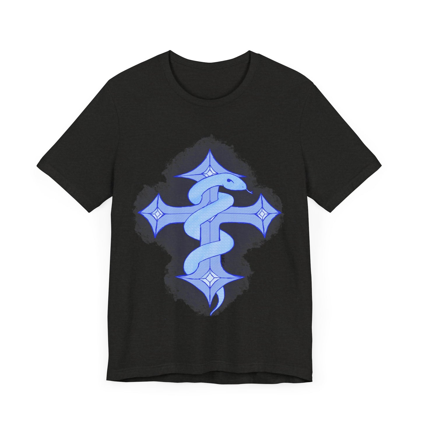 Snake on Cross-Light. Unisex Jersey Short Sleeve Tee