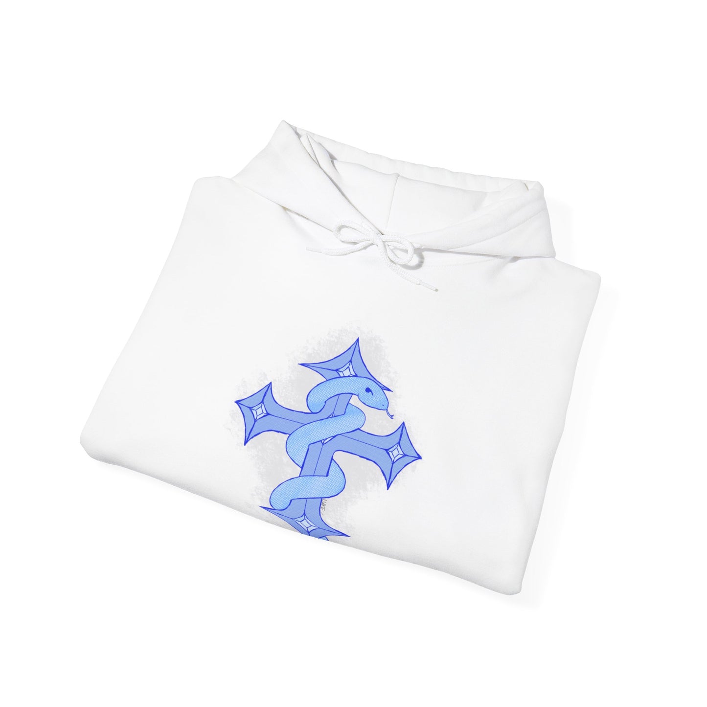 Snake on Cross-Light. Unisex Heavy Blend™ Hooded Sweatshirt
