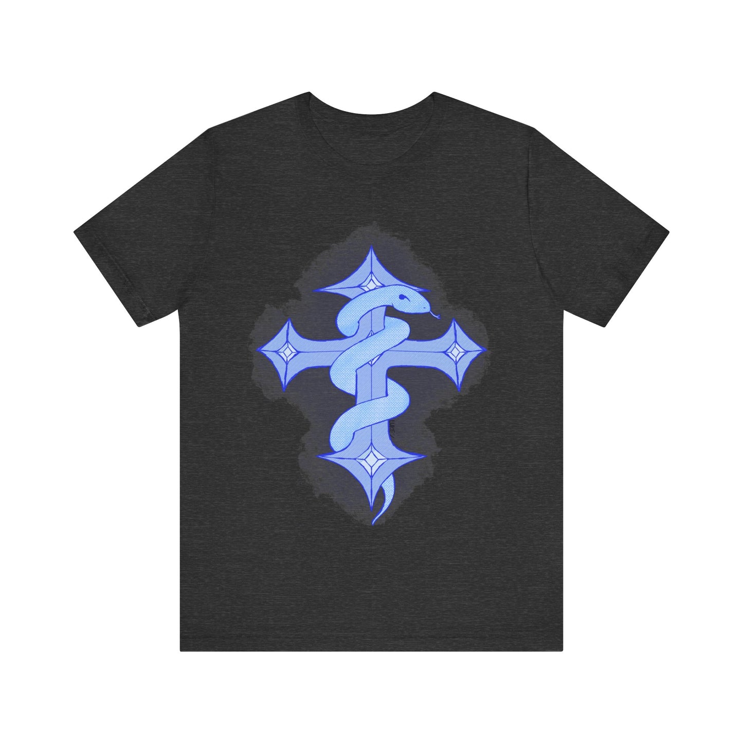 Snake on Cross-Light. Unisex Jersey Short Sleeve Tee