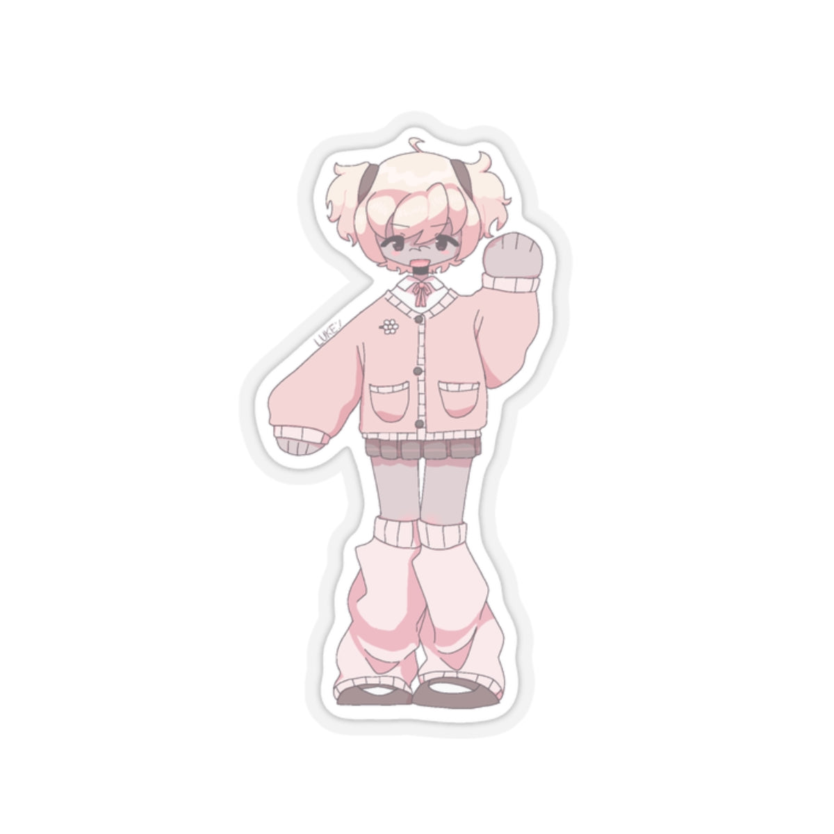 Peach girl Kiss-Cut Sticker