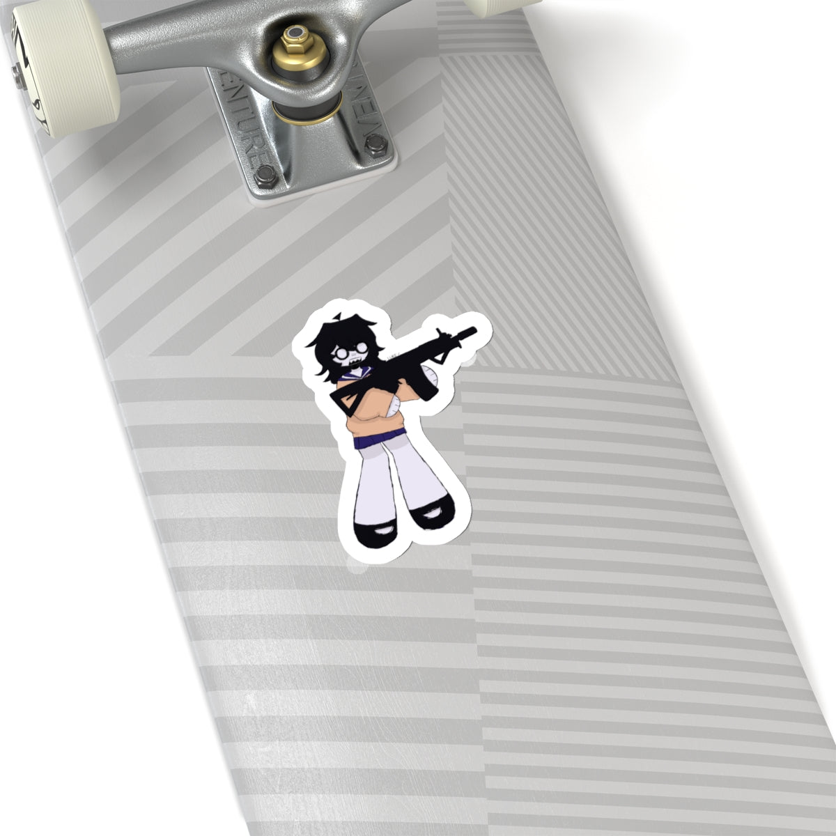 Girl with gun- Kiss Cut Sticker