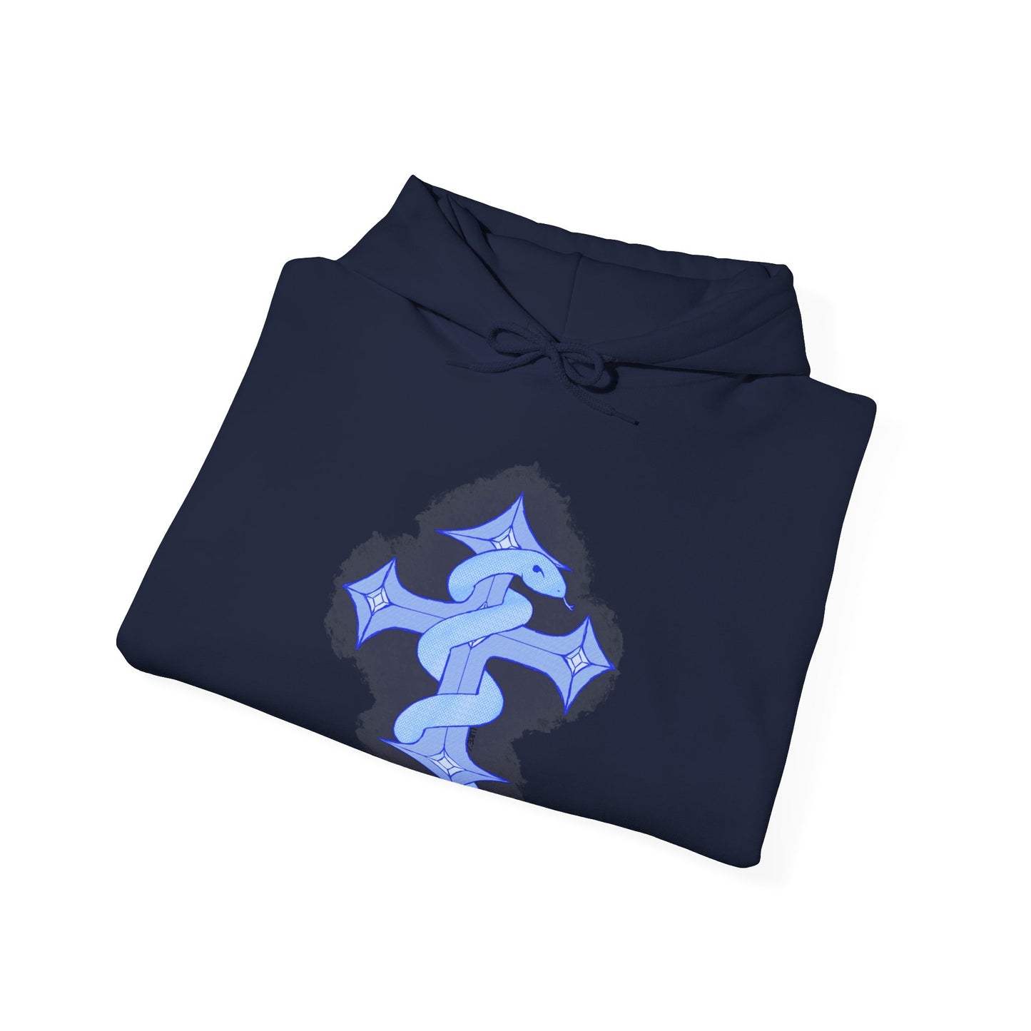 Snake on Cross-Light. Unisex Heavy Blend™ Hooded Sweatshirt