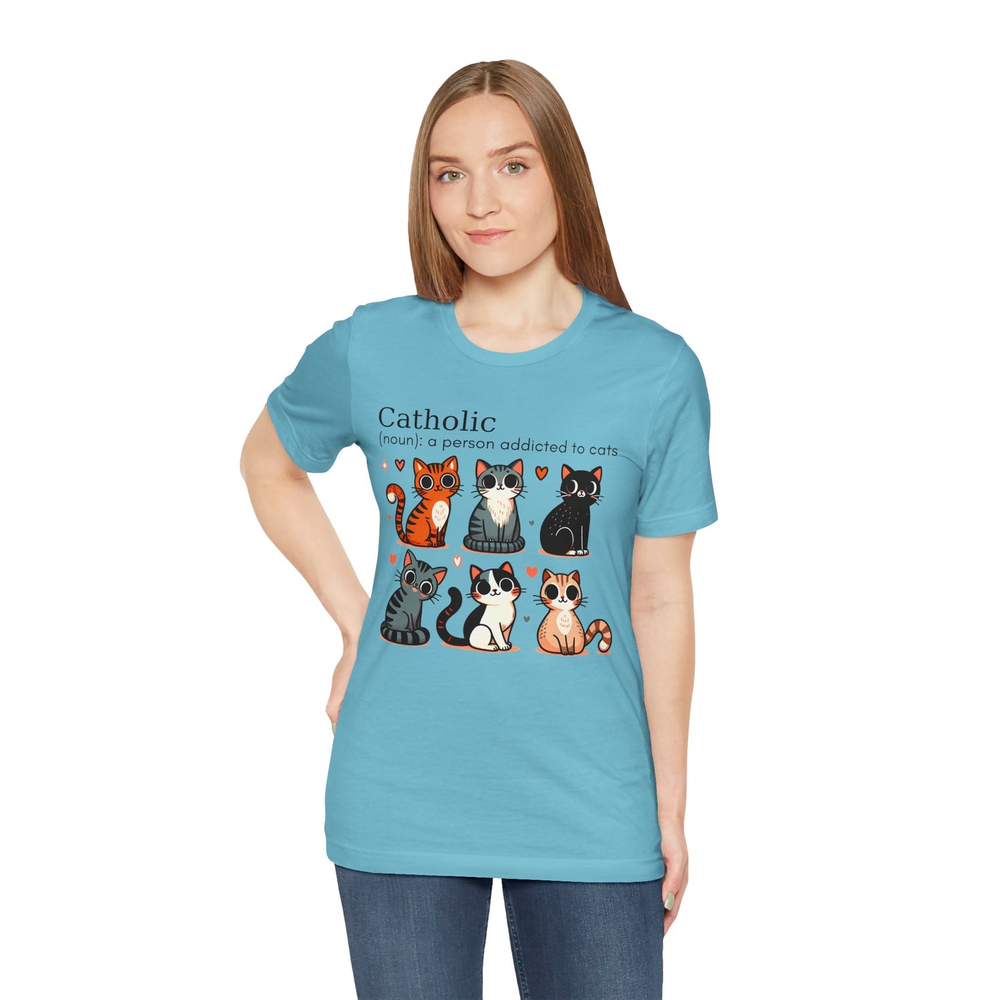 Catholic cats. Unisex Jersey Short Sleeve Tee