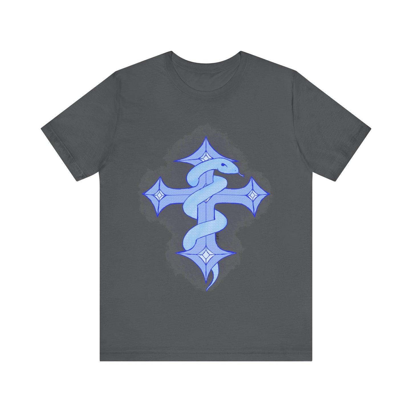 Snake on Cross-Light. Unisex Jersey Short Sleeve Tee