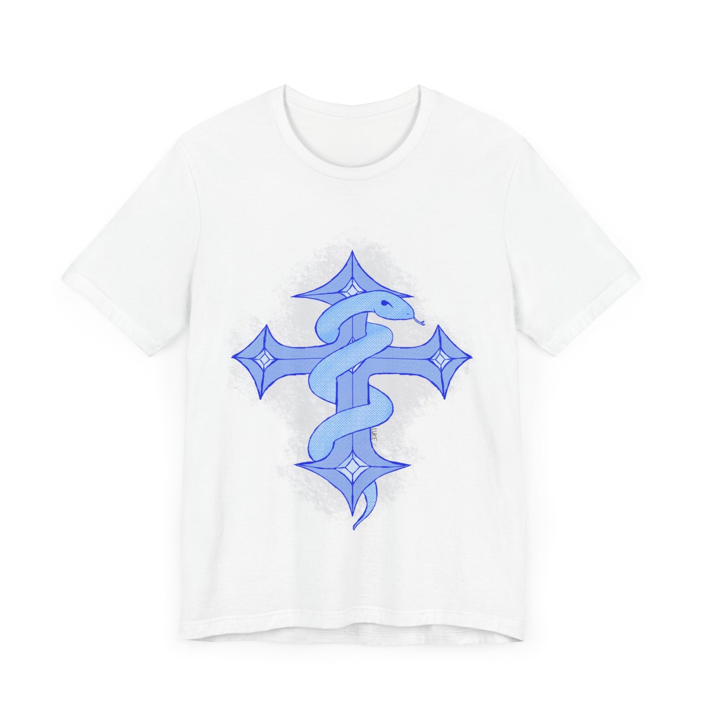 Snake on Cross-Light. Unisex Jersey Short Sleeve Tee