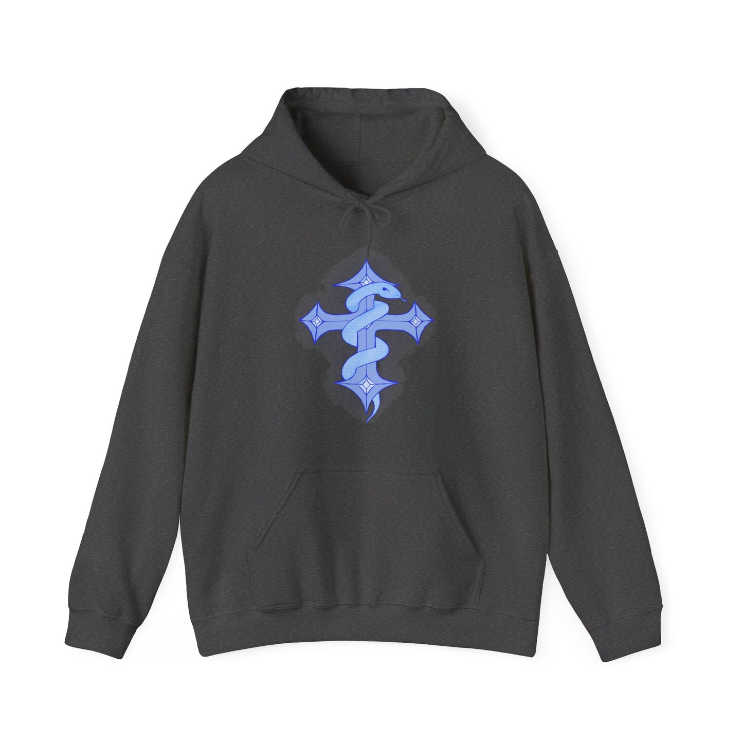 Snake on Cross-Light. Unisex Heavy Blend™ Hooded Sweatshirt