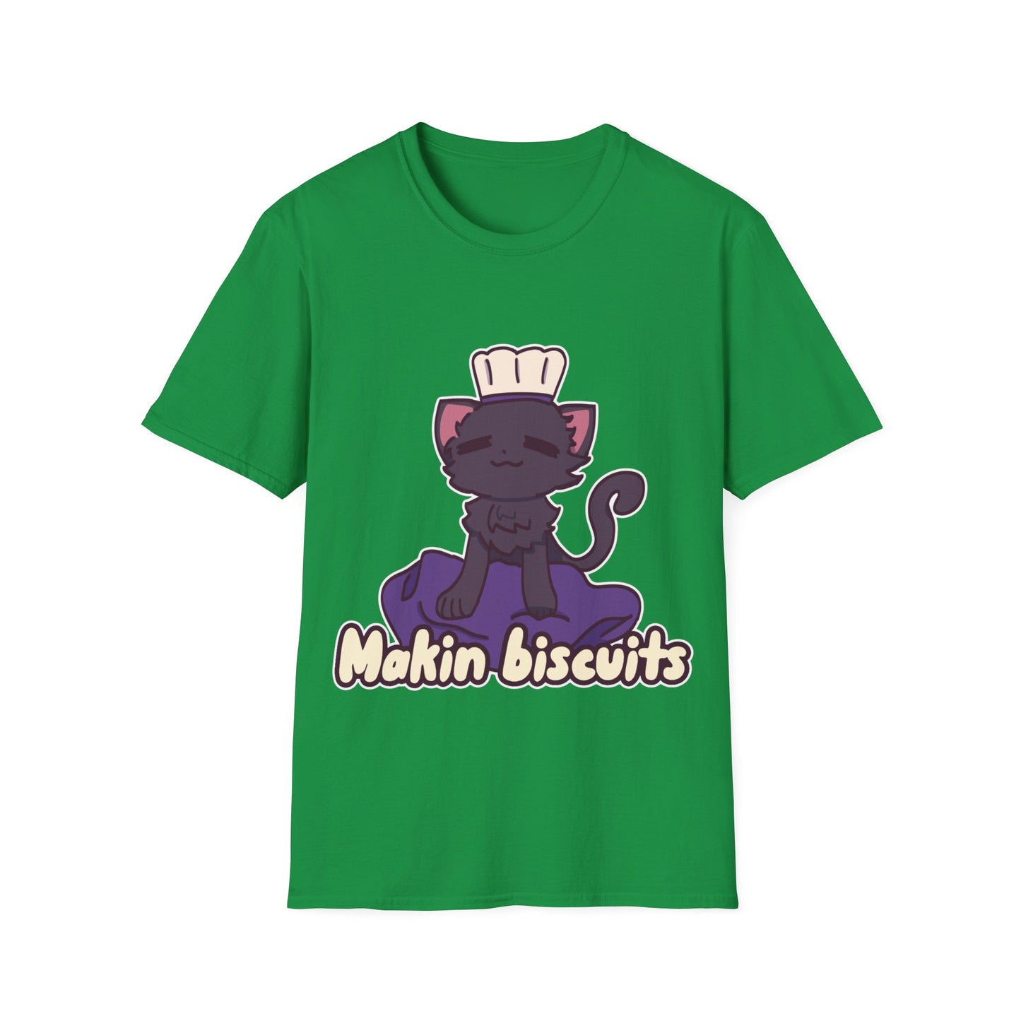Makin' Biscuits- Black. Unisex Softstyle T-Shirt