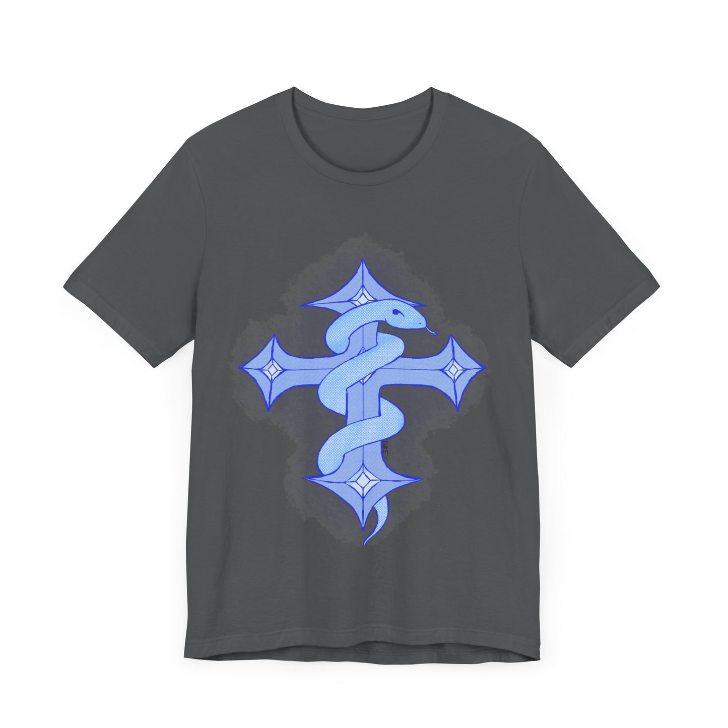 Snake on Cross-Light. Unisex Jersey Short Sleeve Tee