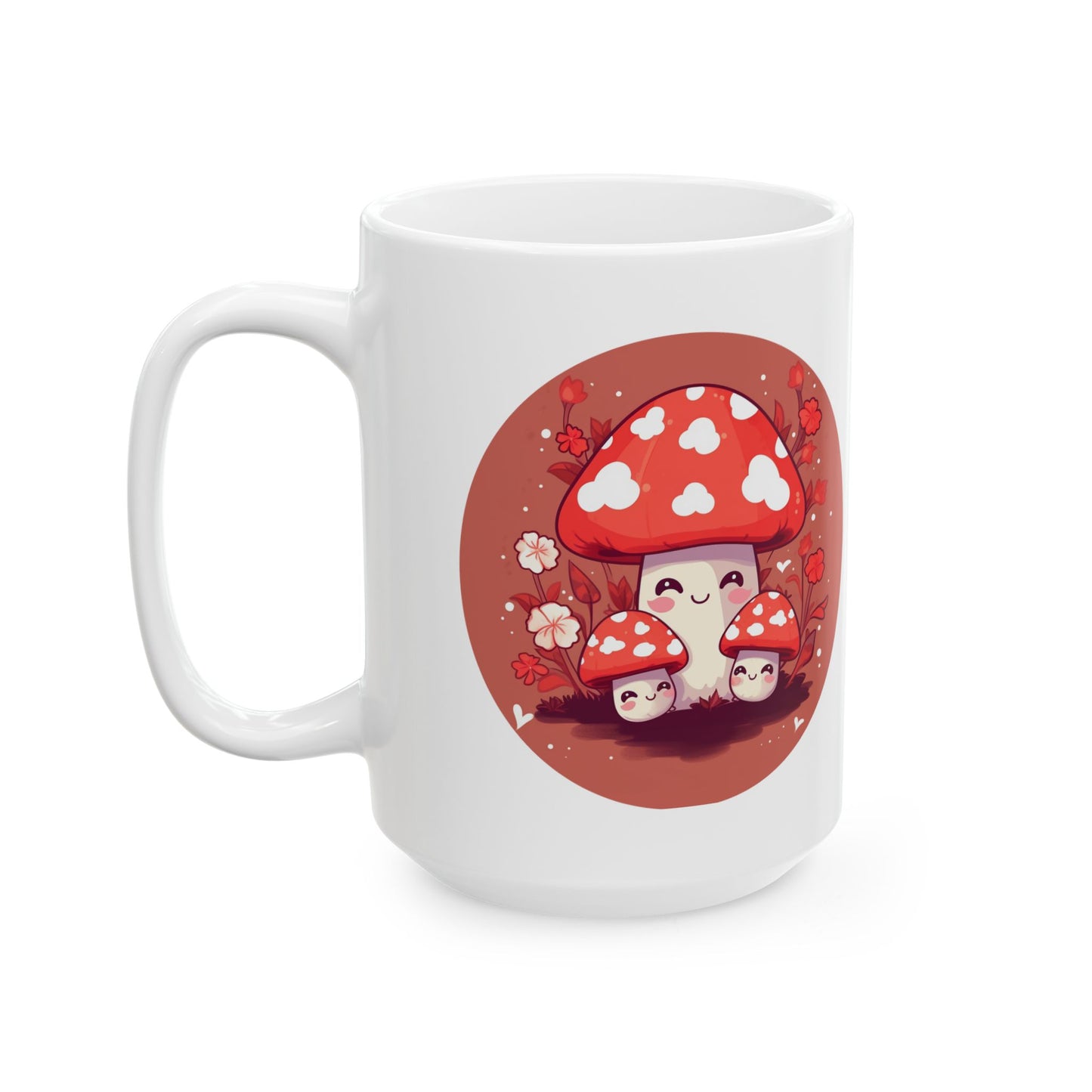 Cute Mushroom Ceramic Mug, (11oz, 15oz)