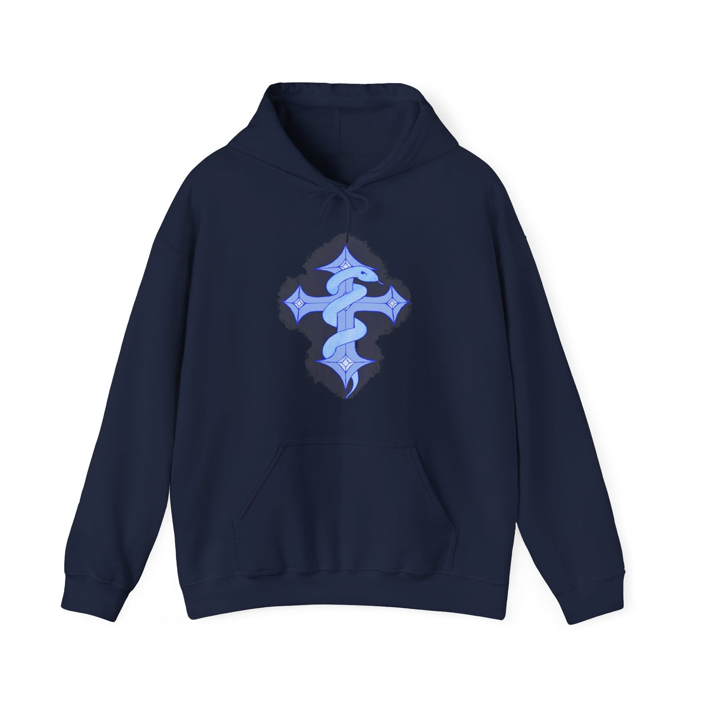 Snake on Cross-Light. Unisex Heavy Blend™ Hooded Sweatshirt