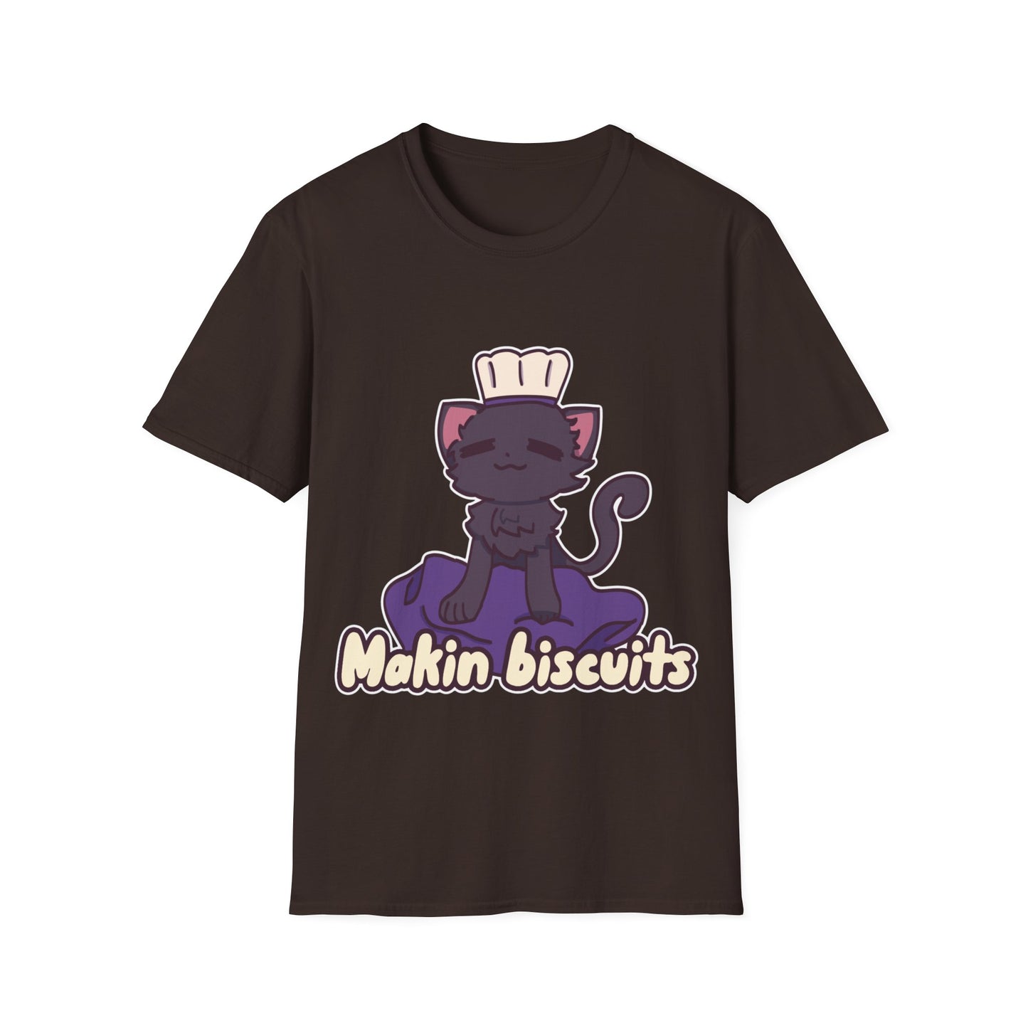 Makin' Biscuits- Black. Unisex Softstyle T-Shirt