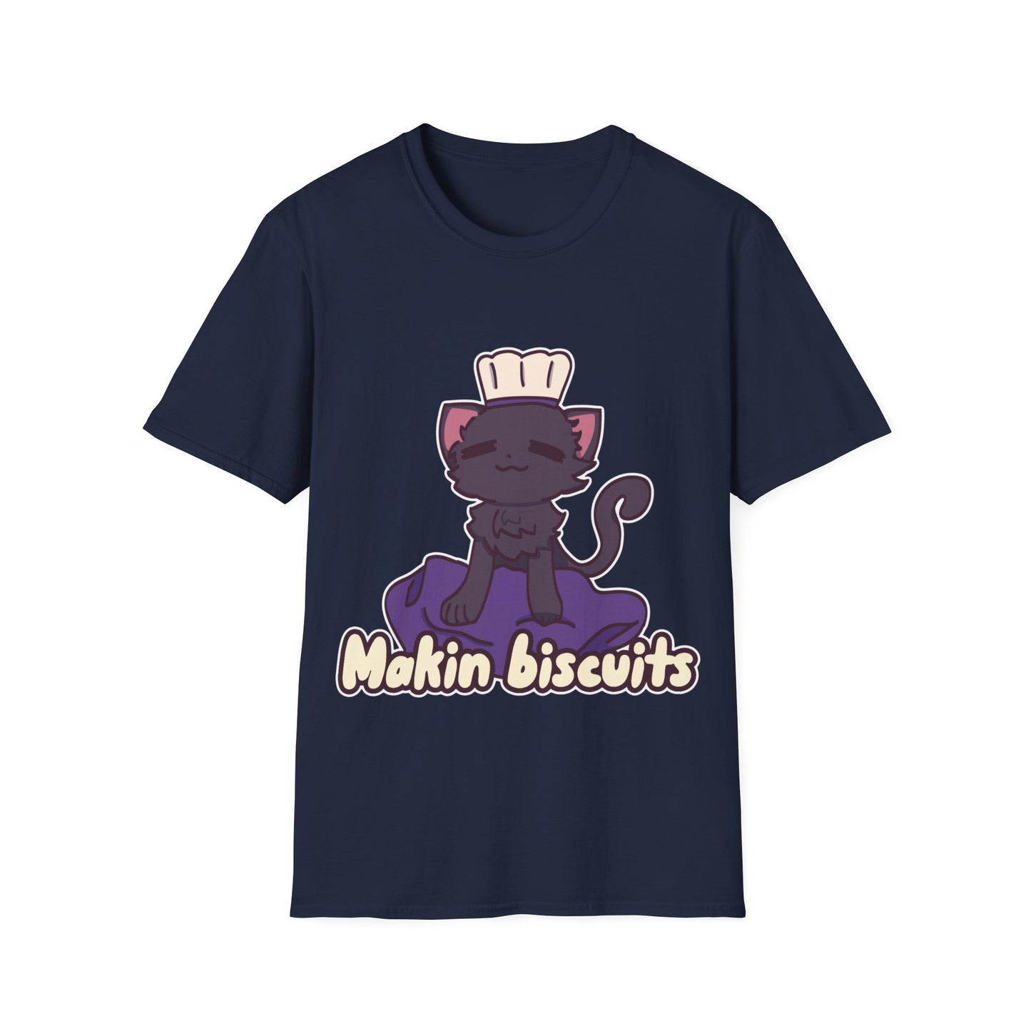 Makin' Biscuits- Black. Unisex Softstyle T-Shirt