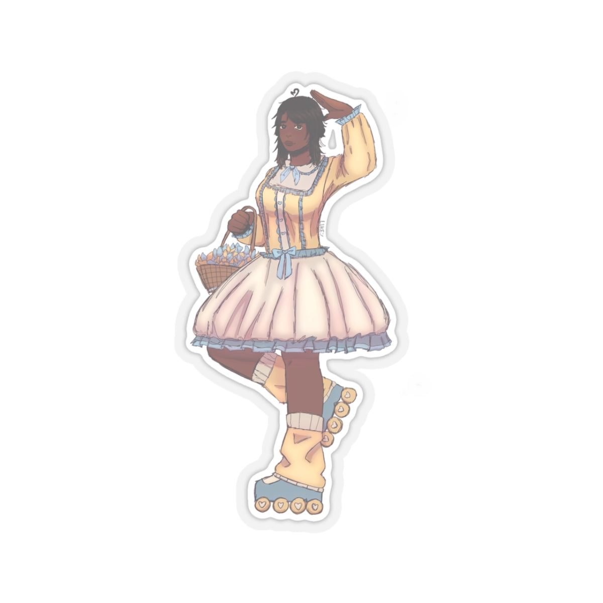 Cottagecore Roller skater Kiss-Cut Stickers