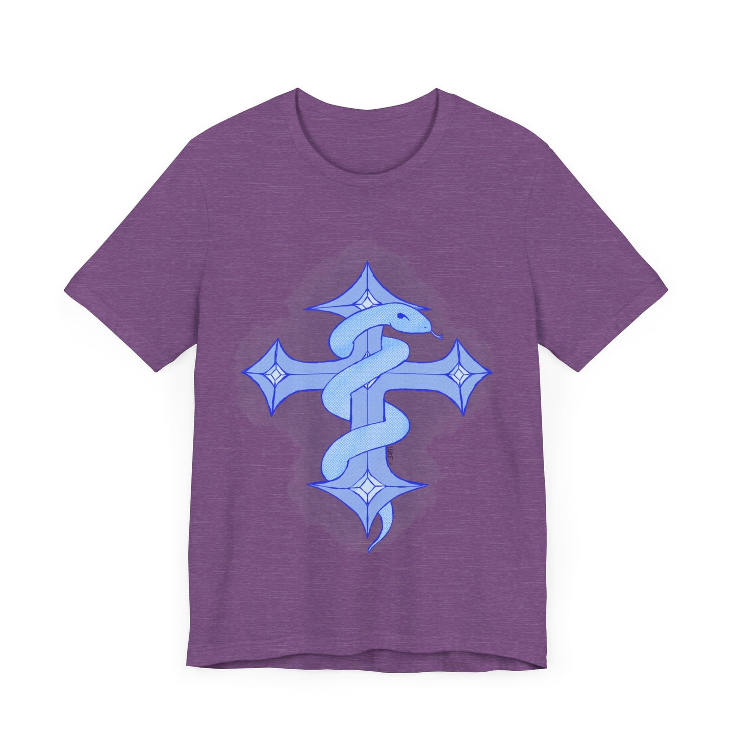 Snake on Cross-Light. Unisex Jersey Short Sleeve Tee