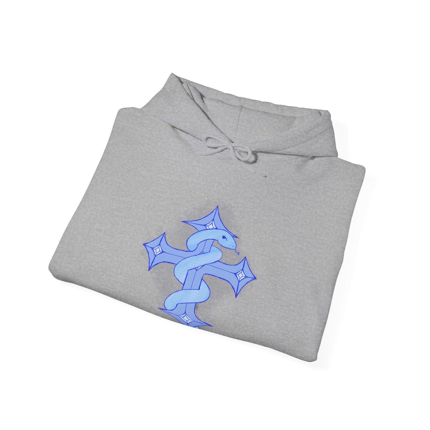 Snake on Cross-Light. Unisex Heavy Blend™ Hooded Sweatshirt