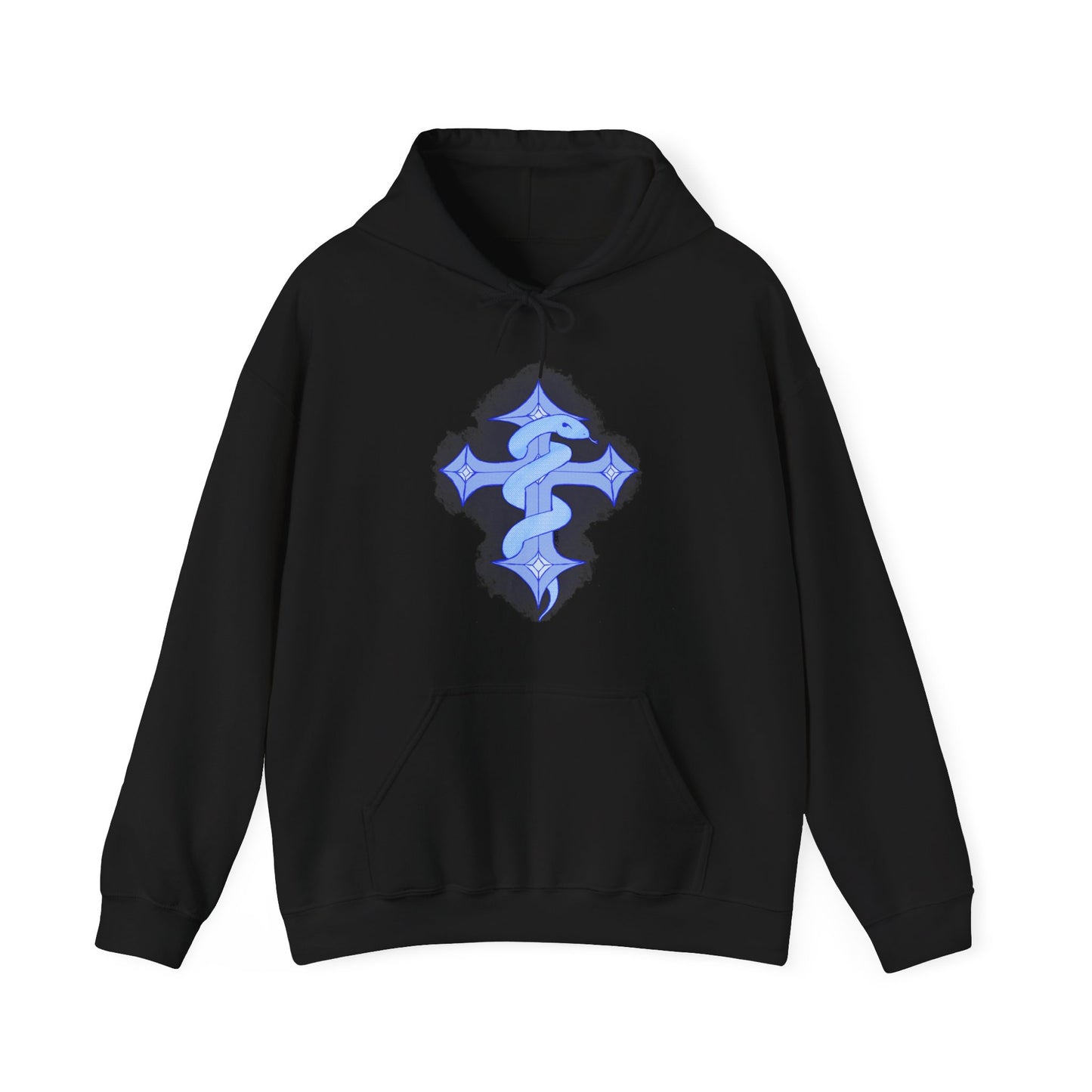 Snake on Cross-Light. Unisex Heavy Blend™ Hooded Sweatshirt