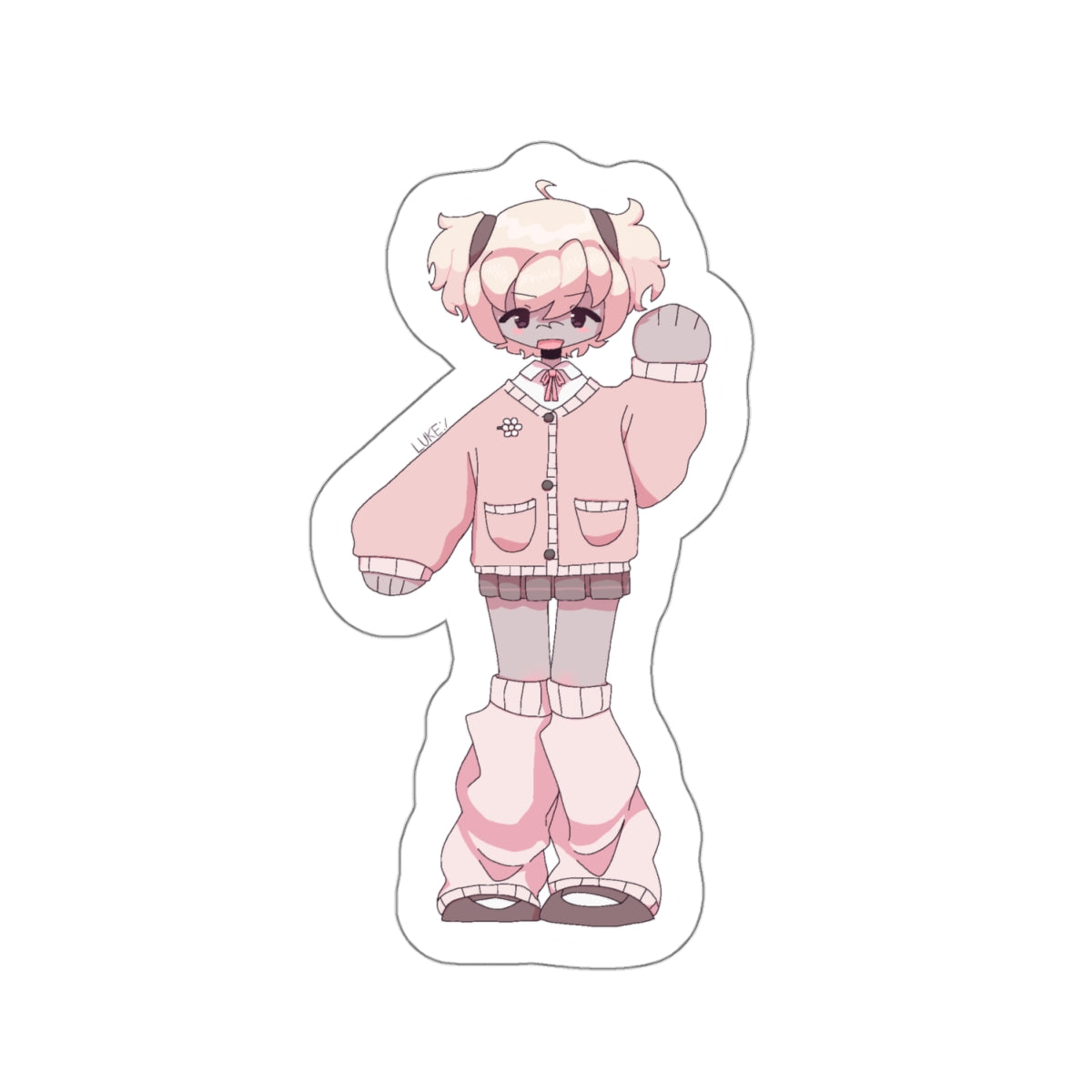 Peach girl Kiss-Cut Sticker