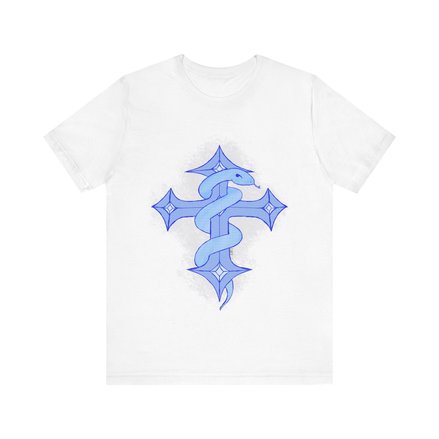 Snake on Cross-Light. Unisex Jersey Short Sleeve Tee