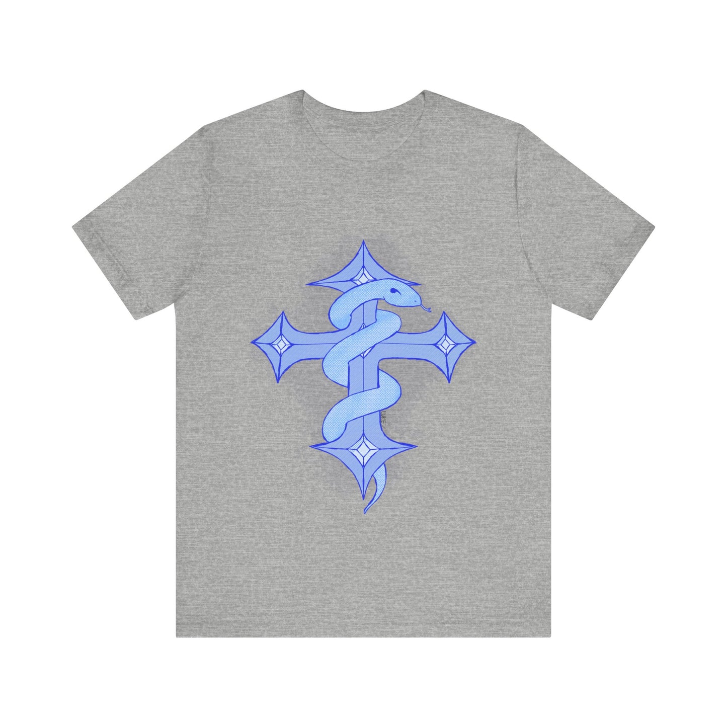 Snake on Cross-Light. Unisex Jersey Short Sleeve Tee