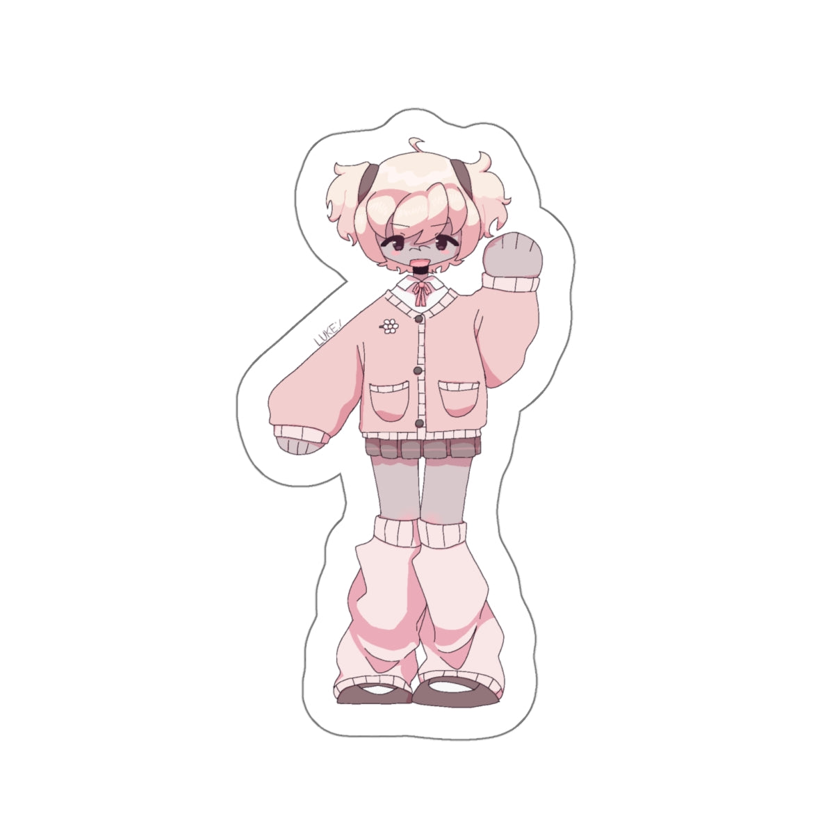 Peach girl Kiss-Cut Sticker