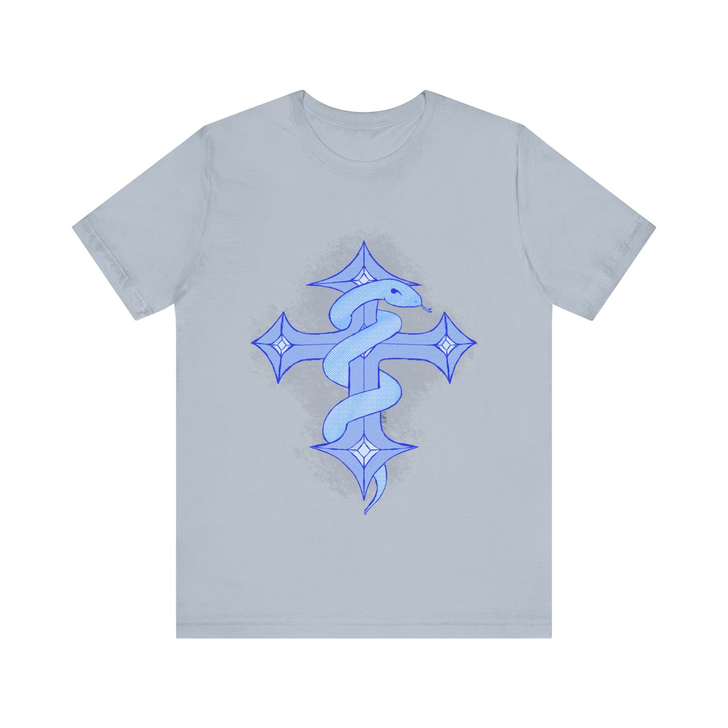 Snake on Cross-Light. Unisex Jersey Short Sleeve Tee