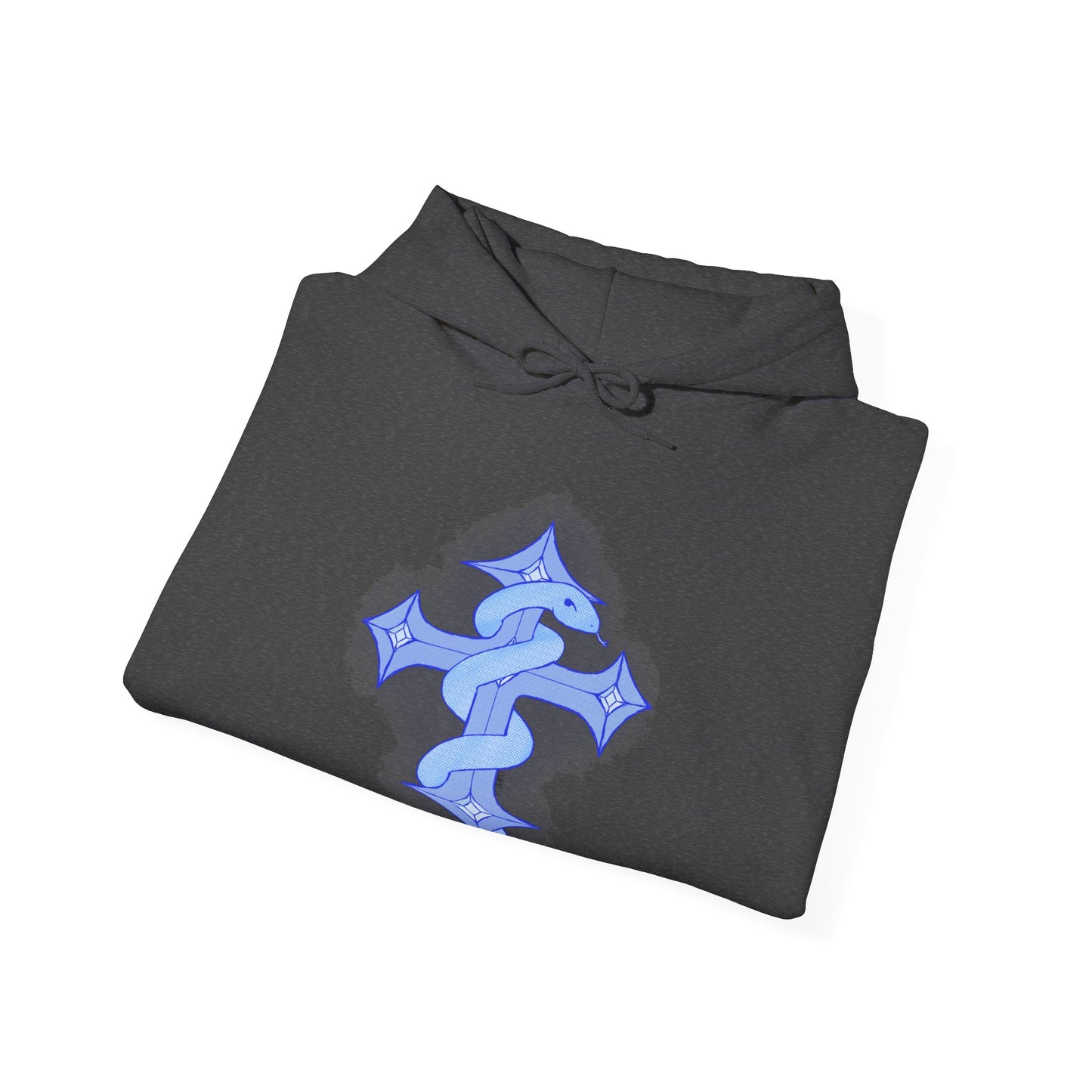 Snake on Cross-Light. Unisex Heavy Blend™ Hooded Sweatshirt