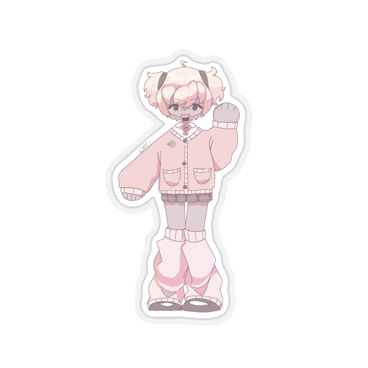 Peach girl Kiss-Cut Sticker