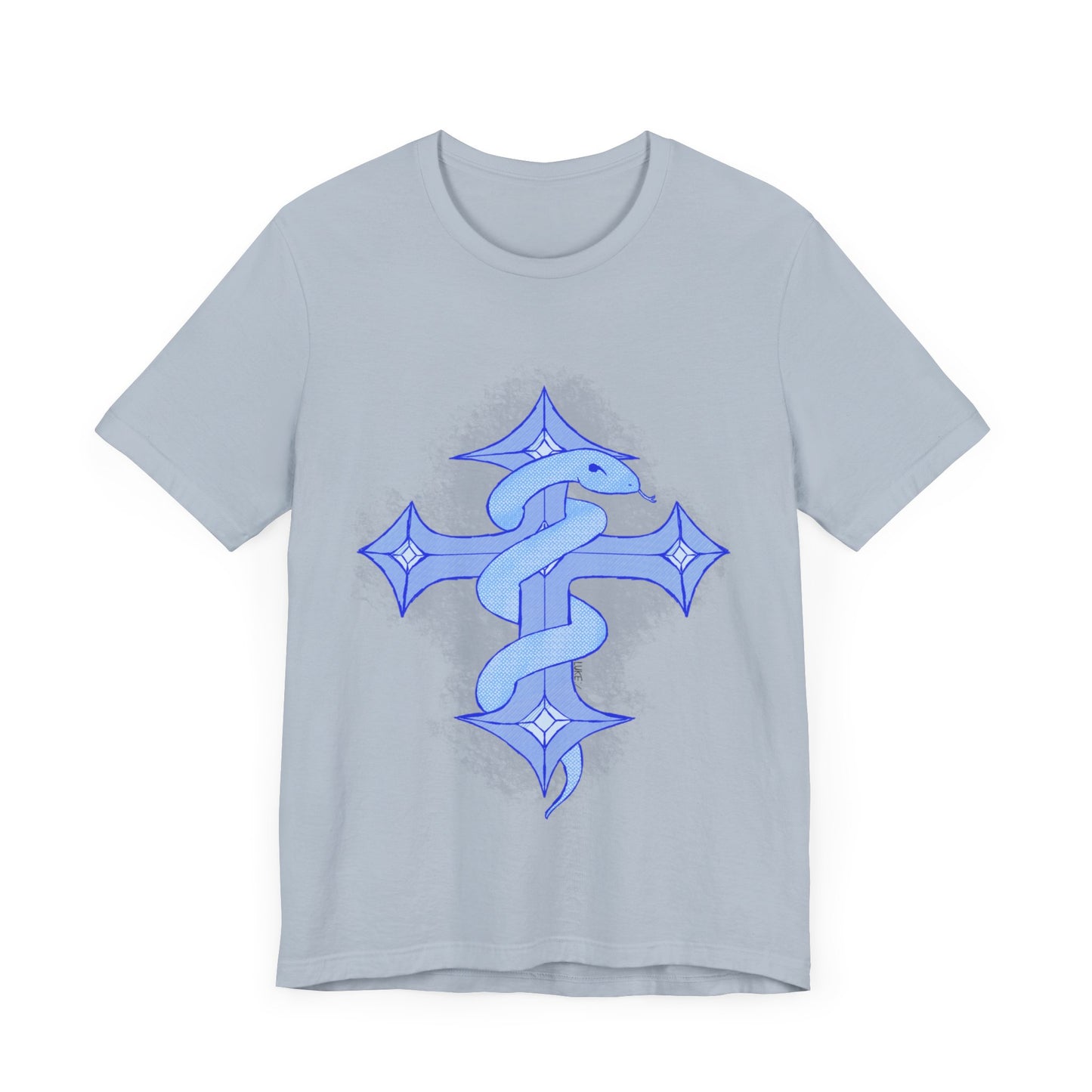 Snake on Cross-Light. Unisex Jersey Short Sleeve Tee