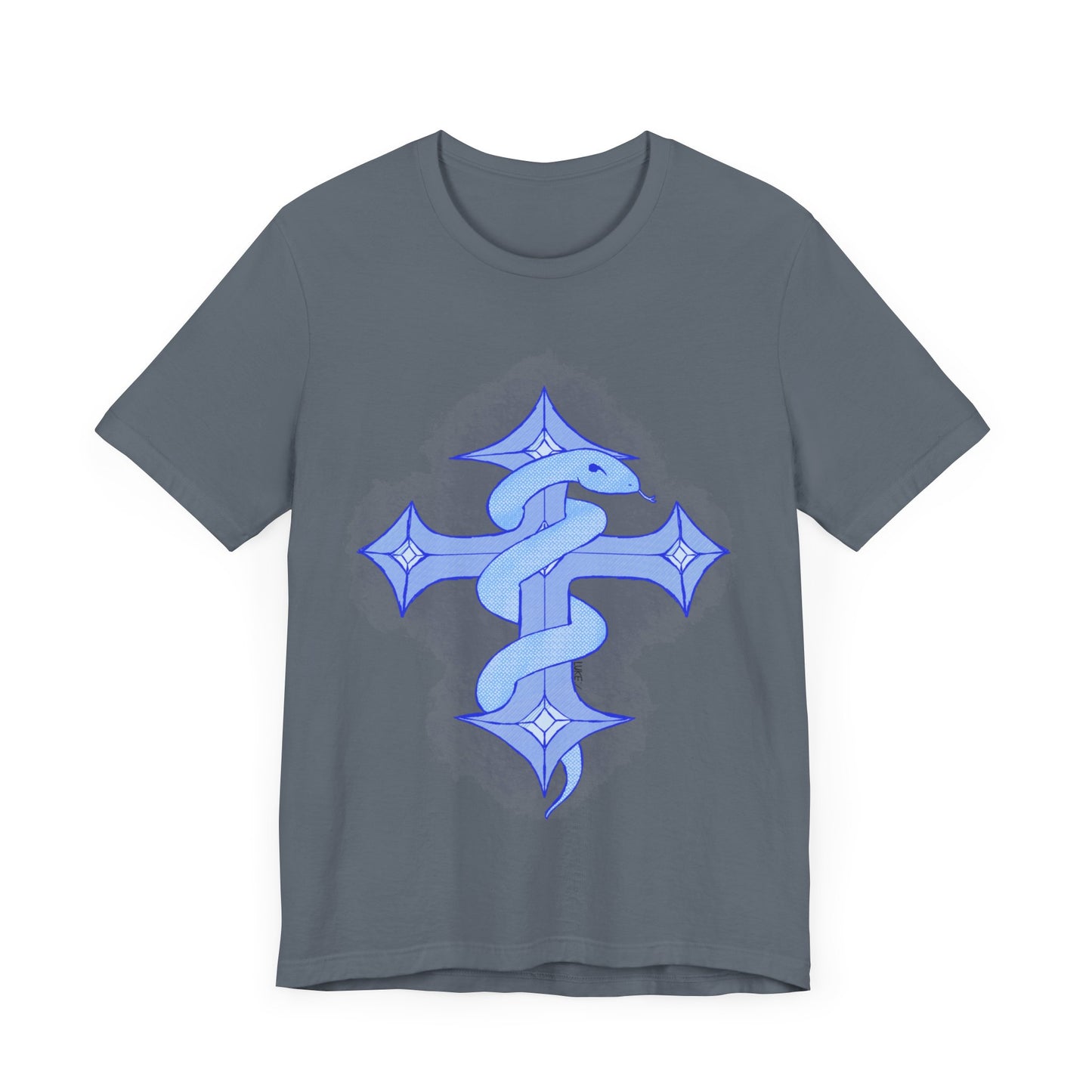 Snake on Cross-Light. Unisex Jersey Short Sleeve Tee