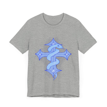 Snake on Cross-Light. Unisex Jersey Short Sleeve Tee