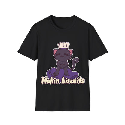 Makin' Biscuits- Black. Unisex Softstyle T-Shirt