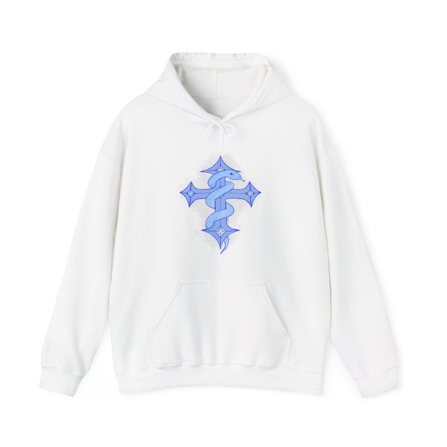 Snake on Cross-Light. Unisex Heavy Blend™ Hooded Sweatshirt