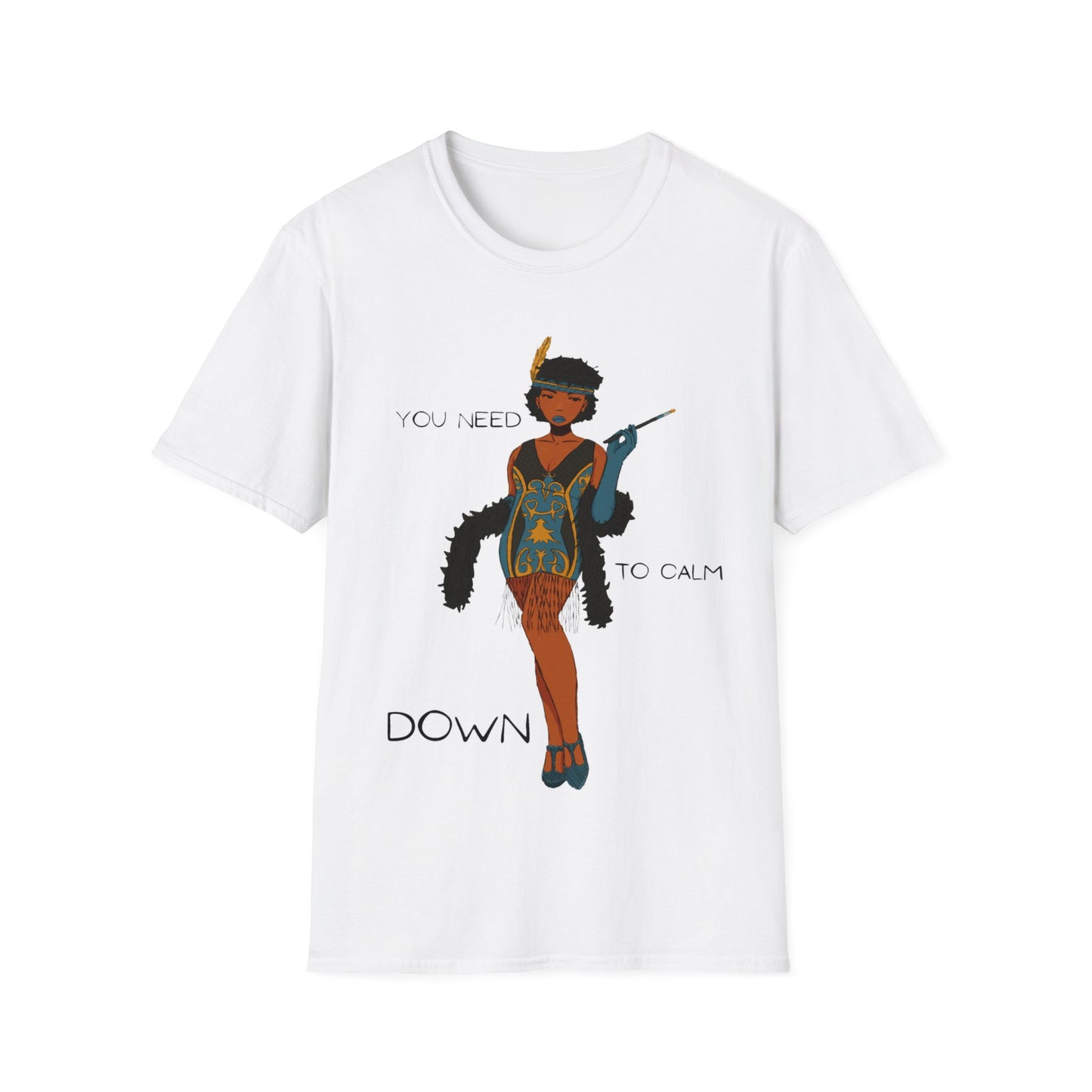 Art Deco Dancer- You need to calm down. Unisex Softstyle T-Shirt