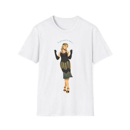 Art Deco Dancer- I just want to Dance. Unisex Softstyle T-Shirt