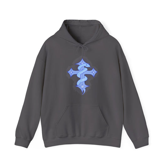 Snake on Cross-Light. Unisex Heavy Blend™ Hooded Sweatshirt