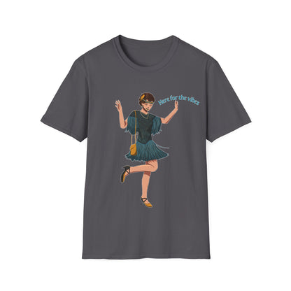 Art Deco Dancer -Here for the Vibes. Unisex Softstyle T-Shirt