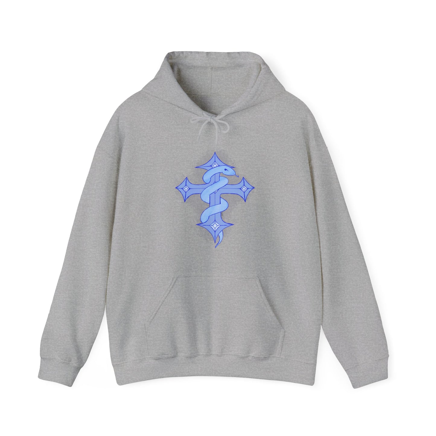 Snake on Cross-Light. Unisex Heavy Blend™ Hooded Sweatshirt