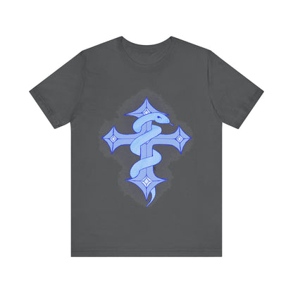 Snake on Cross-Light. Unisex Jersey Short Sleeve Tee