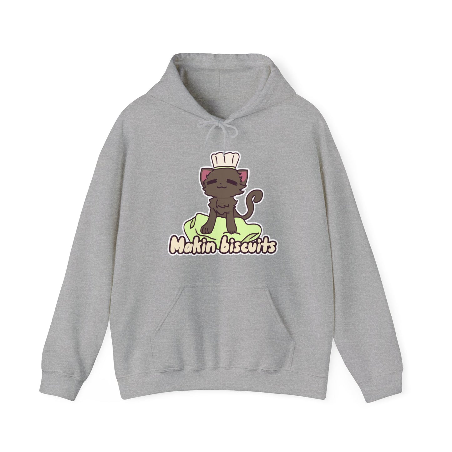 Makin' Biscuits- Grey. Unisex Heavy Blend™ Hooded Sweatshirt