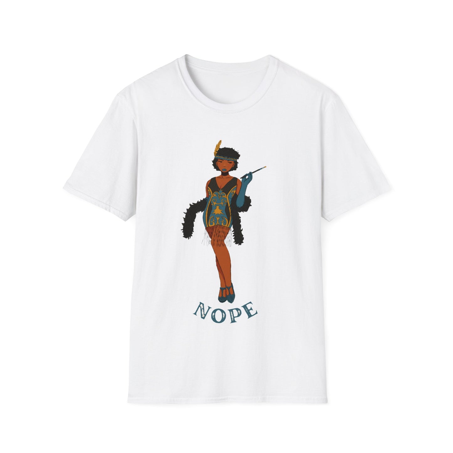 Art Deco Dancer-Nope. Unisex Softstyle T-Shirt