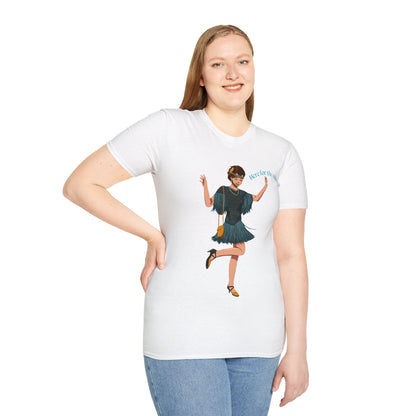 Art Deco Dancer -Here for the Vibes. Unisex Softstyle T-Shirt