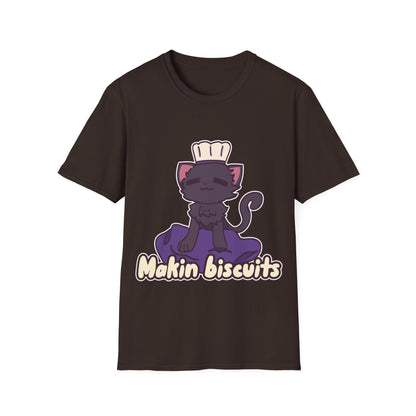 Makin' Biscuits- Black. Unisex Softstyle T-Shirt