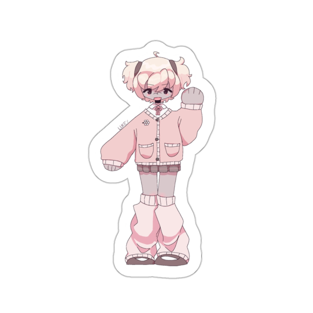 Peach girl Kiss-Cut Sticker