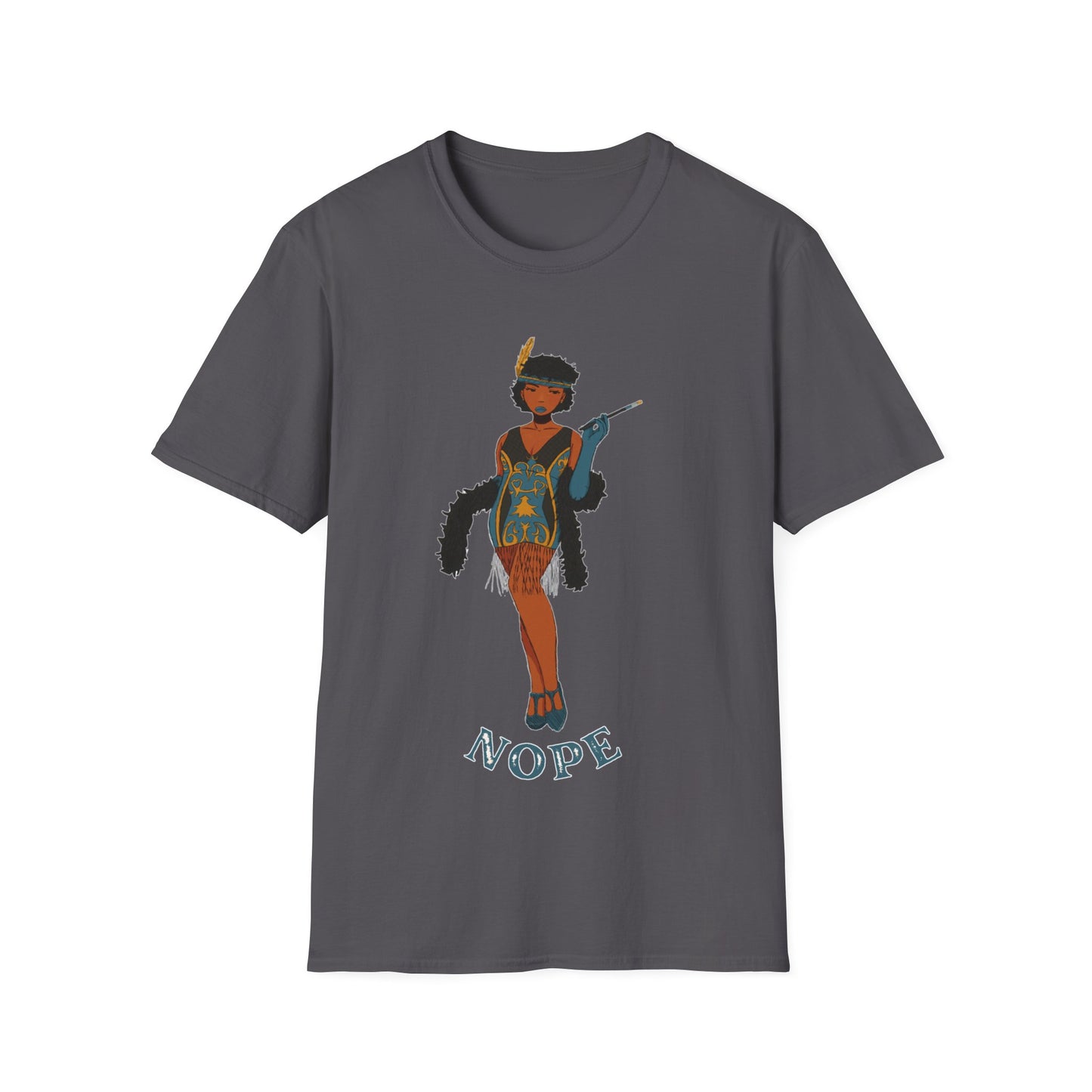 Art Deco Dancer-Nope. Unisex Softstyle T-Shirt