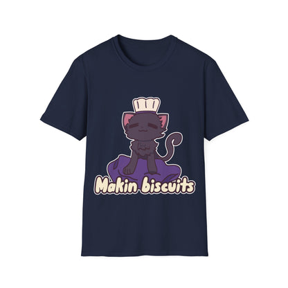 Makin' Biscuits- Black. Unisex Softstyle T-Shirt